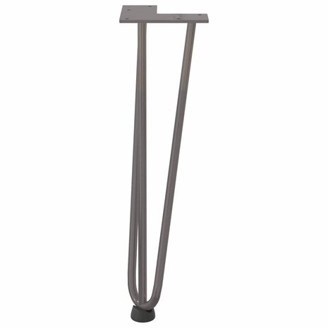 Haarspeld tafelpoten 4 st 42 cm massief staal naturel 5