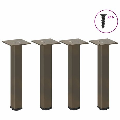 Salontafelpoten 4 st 30-32 cm staal naturel 1