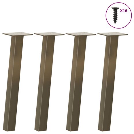 Salontafelpoten 4 st 42 cm staal naturel 1