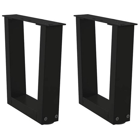 Eettafelpoten 2 st V-vormig 30x(30-31,3) cm staal zwart 1