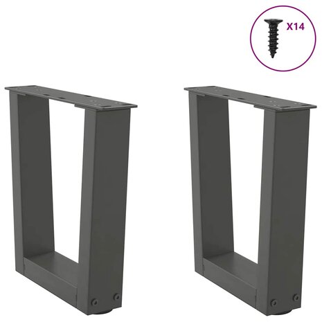 Eettafelpoten 2 st V-vormig 30x(30-31,3) cm staal antraciet 3