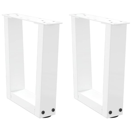 Eettafelpoten 2 st V-vormig 40x(30-31,3) cm staal wit 1