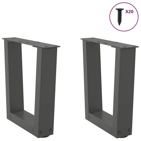 Eettafelpoten 2 st V-vormig 40x(30-31,3) cm staal antraciet 3