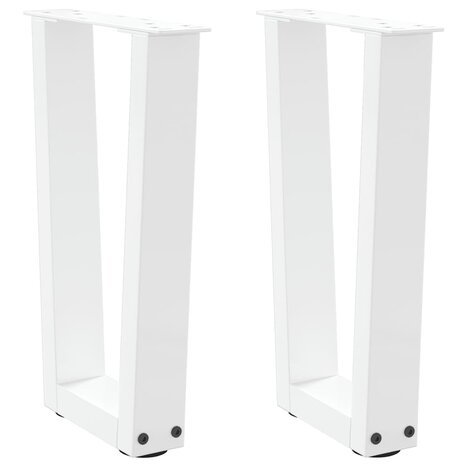 Eettafelpoten 2 st V-vormig 28x(42-43,3) cm staal wit 1