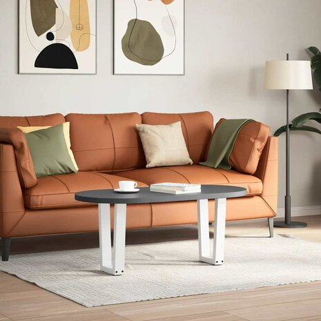 Eettafelpoten 2 st V-vormig 28x(42-43,3) cm staal wit 2