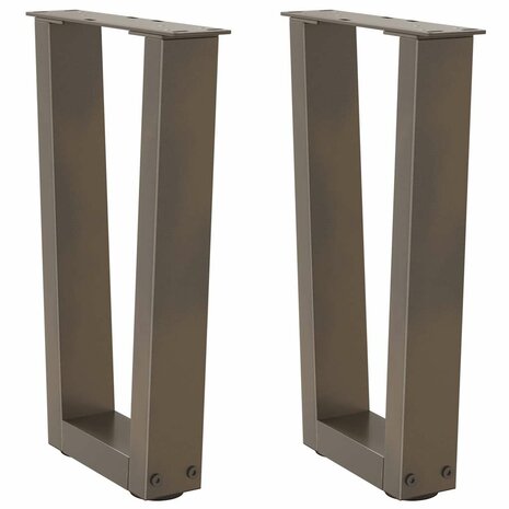 Eettafelpoten 2 st V-vormig 28x(42-43,3) cm staal naturel 1
