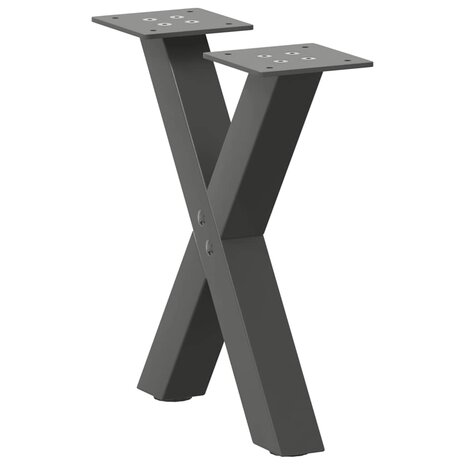Salontafelpoten 2 st X-vormig 30x(30-31) cm staal antraciet 1