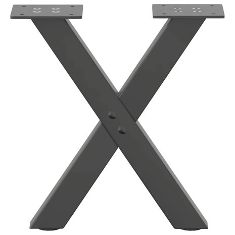 Salontafelpoten 2 st X-vormig 30x(30-31) cm staal antraciet 4