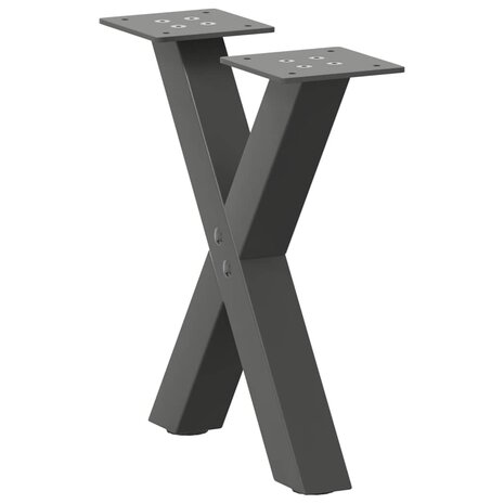 Salontafelpoten 2 st X-vormig 37x(30-31) cm staal antraciet 1