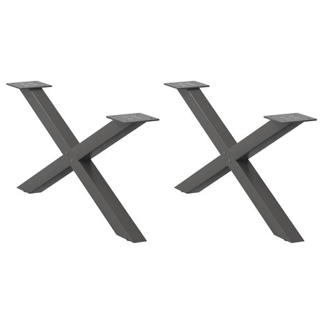 Salontafelpoten 2 st X-vormig 70x(30-31) cm staal antraciet 1