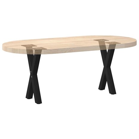 Salontafelpoten 2 st X-vormig 28x(42-43) cm staal zwart 8