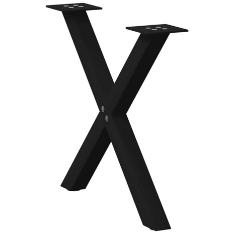 Salontafelpoten 2 st X-vormig 60x(42-43) cm staal zwart 5