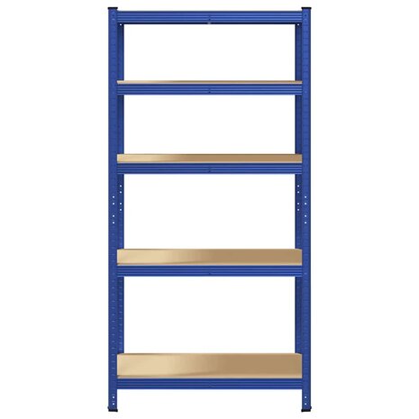 Opbergrek 5-laags staal & bewerkt hout blauw 4