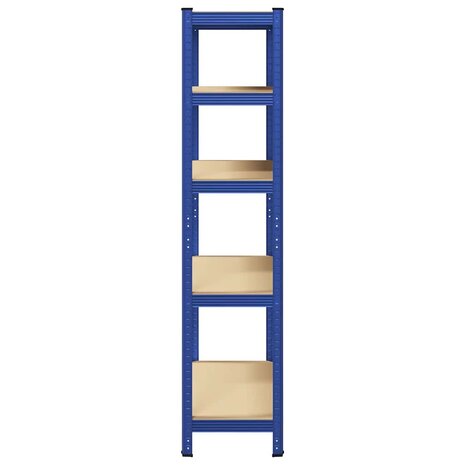 Opbergrek 5-laags staal & bewerkt hout blauw 5