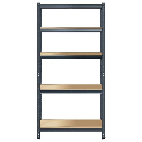 Opbergrek 5-laags staal & bewerkt hout antracietkleurig 4