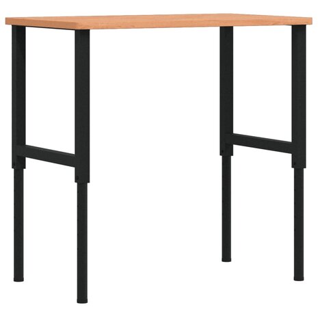 Werkbank rechthoekig 100x60x(71,5-98) cm massief beukenhout 2