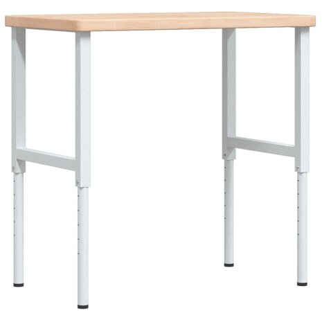Werkbank rechthoekig 100x60x(73-99,5) cm massief eikenhout 2
