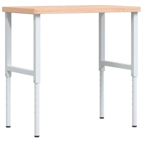 Werkbank rechthoekig 100x60x(73-99,5) cm massief beukenhout 2