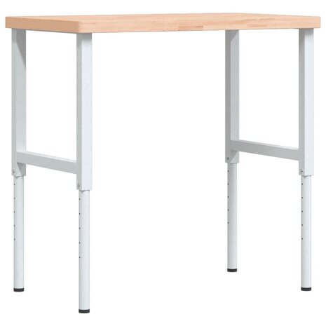 Werkbank rechthoekig 100x60x(73-99,5) cm massief beukenhout 7