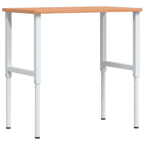 Werkbank rechthoekig 100x60x(71,5-98) cm massief beukenhout 2