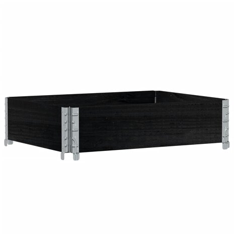 Palletopzetrand 80x60 cm massief grenenhout zwart 2