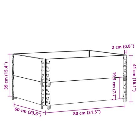 Palletopzetranden 2 st 80x60 cm massief grenenhout bruin 8