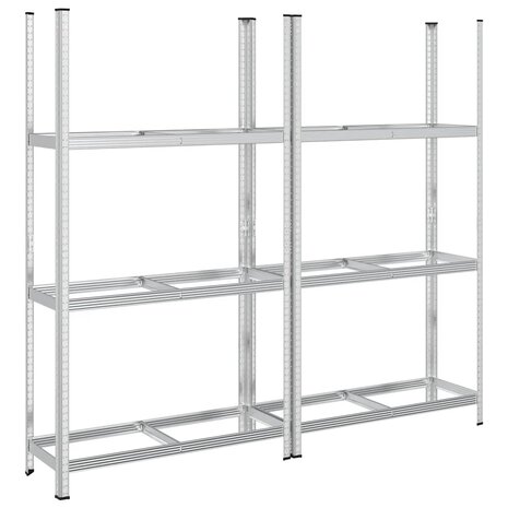3-laags bandenrekken 2 st 110x40x200 cm staal zilverkleurig 2