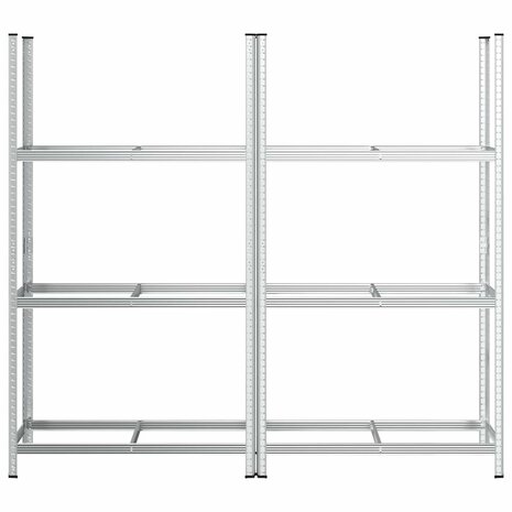 3-laags bandenrekken 2 st 110x40x200 cm staal zilverkleurig 4