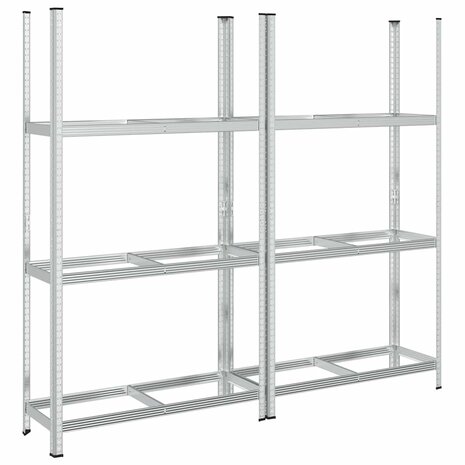 3-laags bandenrekken 2 st 110x40x200 cm staal zilverkleurig 6