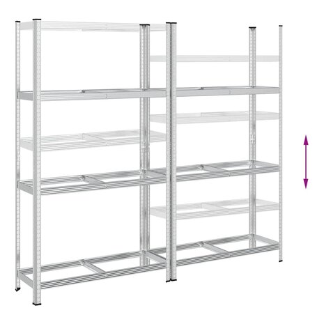 3-laags bandenrekken 2 st 110x40x200 cm staal zilverkleurig 7