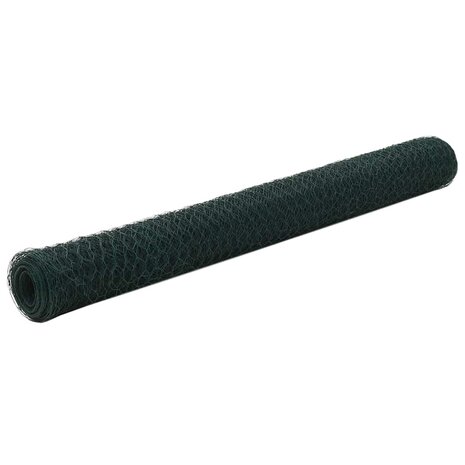 Kippengaas 25x1,2 m staal met PVC coating groen 1
