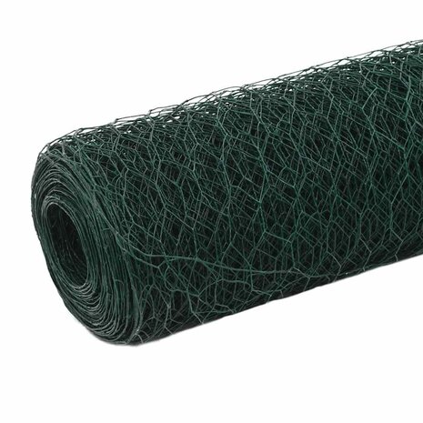 Kippengaas 25x1,2 m staal met PVC coating groen 2