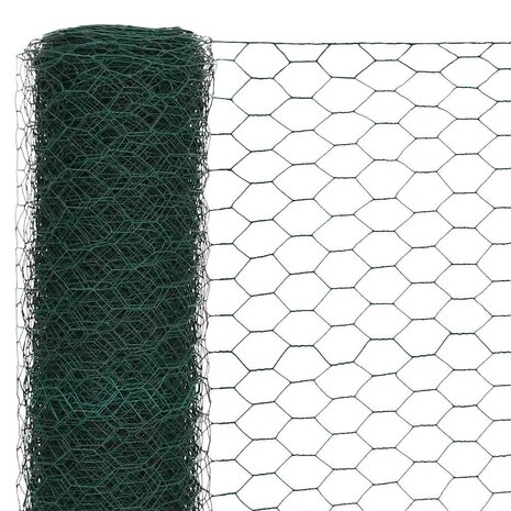 Kippengaas 25x1,2 m staal met PVC coating groen 3
