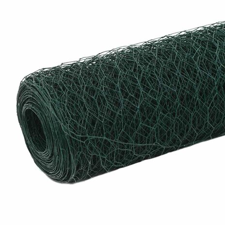 Kippengaas 25x1,2 m staal met PVC coating groen 2