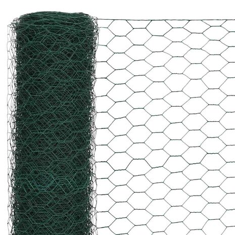 Kippengaas 25x1,2 m staal met PVC coating groen 3
