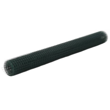 Kippengaas 10x1,5 m staal met PVC coating groen 1
