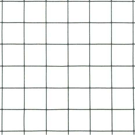Kippengaas 10x1,5 m staal met PVC coating groen 4