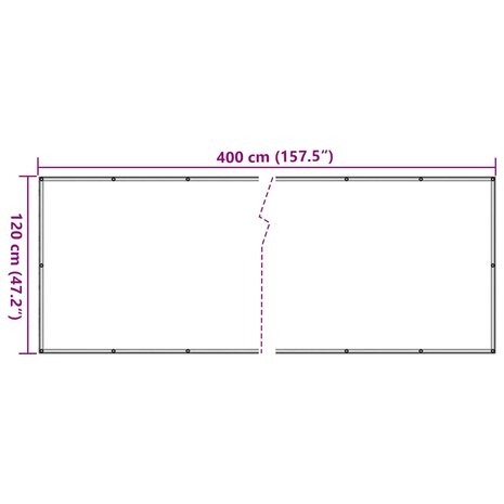Balkonscherm 400x120 cm PVC grijs 6