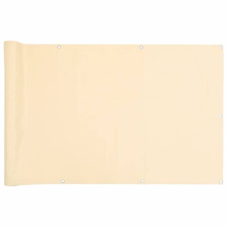 Balkonscherm 400x120 cm PVC crèmekleurig 2