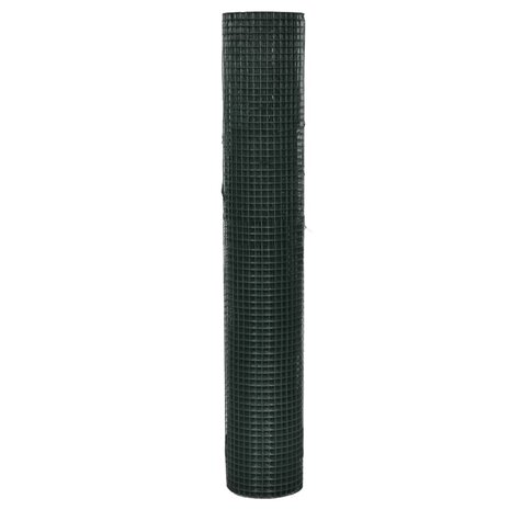 Kippengaas 25x1 m gegalvaniseerd staal met PVC-coating groen 2