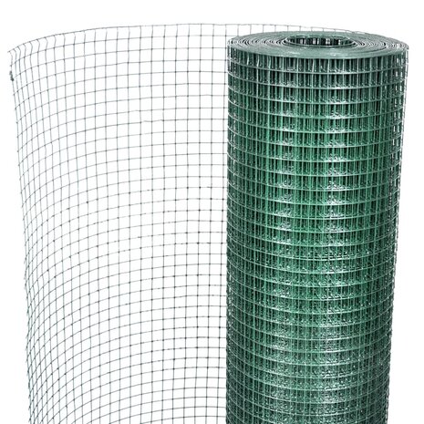 Kippengaas 25x1 m gegalvaniseerd staal met PVC-coating groen 4