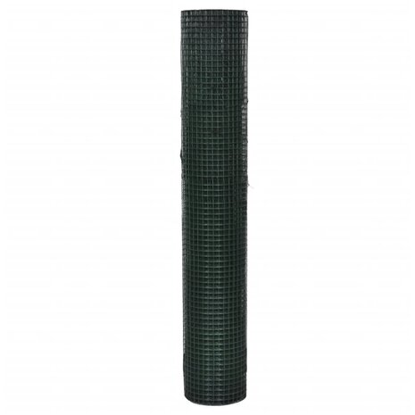 Kippengaas 25x1 m gegalvaniseerd staal met PVC-coating groen 2