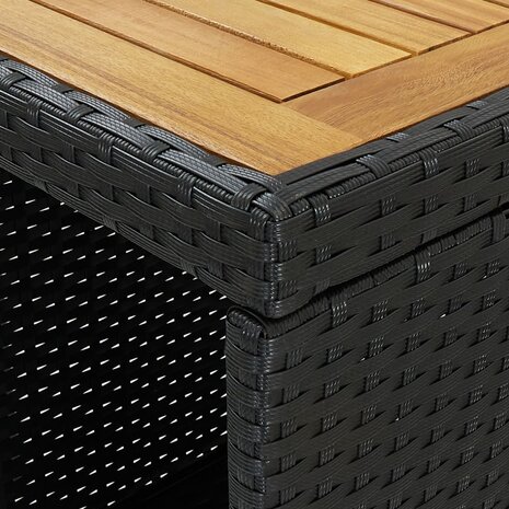 3-delige Tuinbarset met kussens poly rattan zwart 7