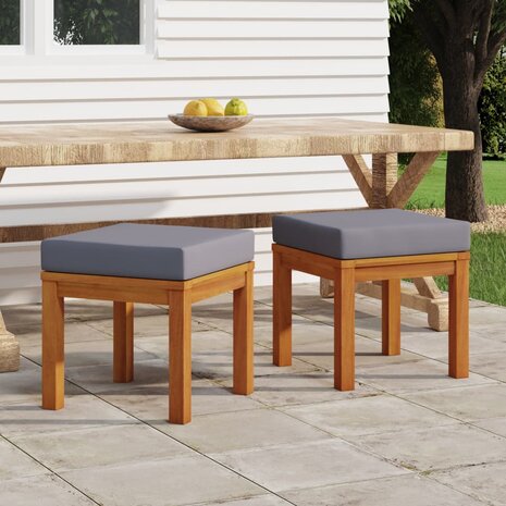 Tuinkrukjes 2 st met kussens 40x40x42 cm massief acaciahout 1