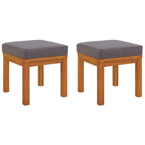 Tuinkrukjes 2 st met kussens 40x40x42 cm massief acaciahout 2