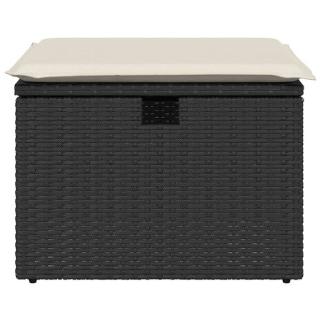 Tuinkruk met kussen 55x55x37 cm poly rattan zwart 4
