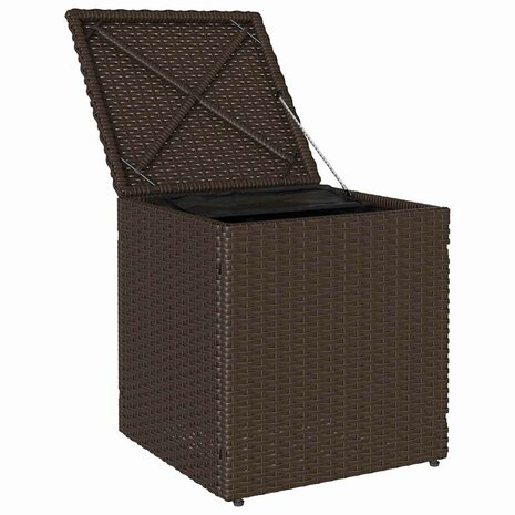 Tuinkrukken met kussens 2 st 40x40x43 cm poly rattan bruin 6