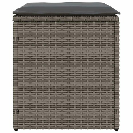 Tuinkrukken met kussens 2 st 40x40x43 cm poly rattan grijs 7