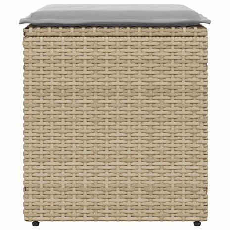 Tuinkrukken met kussens 2 st 40x40x43 cm poly rattan beige 4