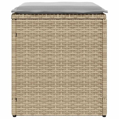 Tuinkrukken met kussens 2 st 40x40x43 cm poly rattan beige 7